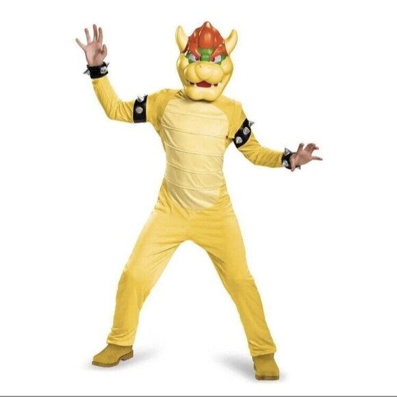 Spirit Halloween Kids Mario Bros Bowser Deluxe Costume with inflatable shell 7-8 - Picture 1 of 10